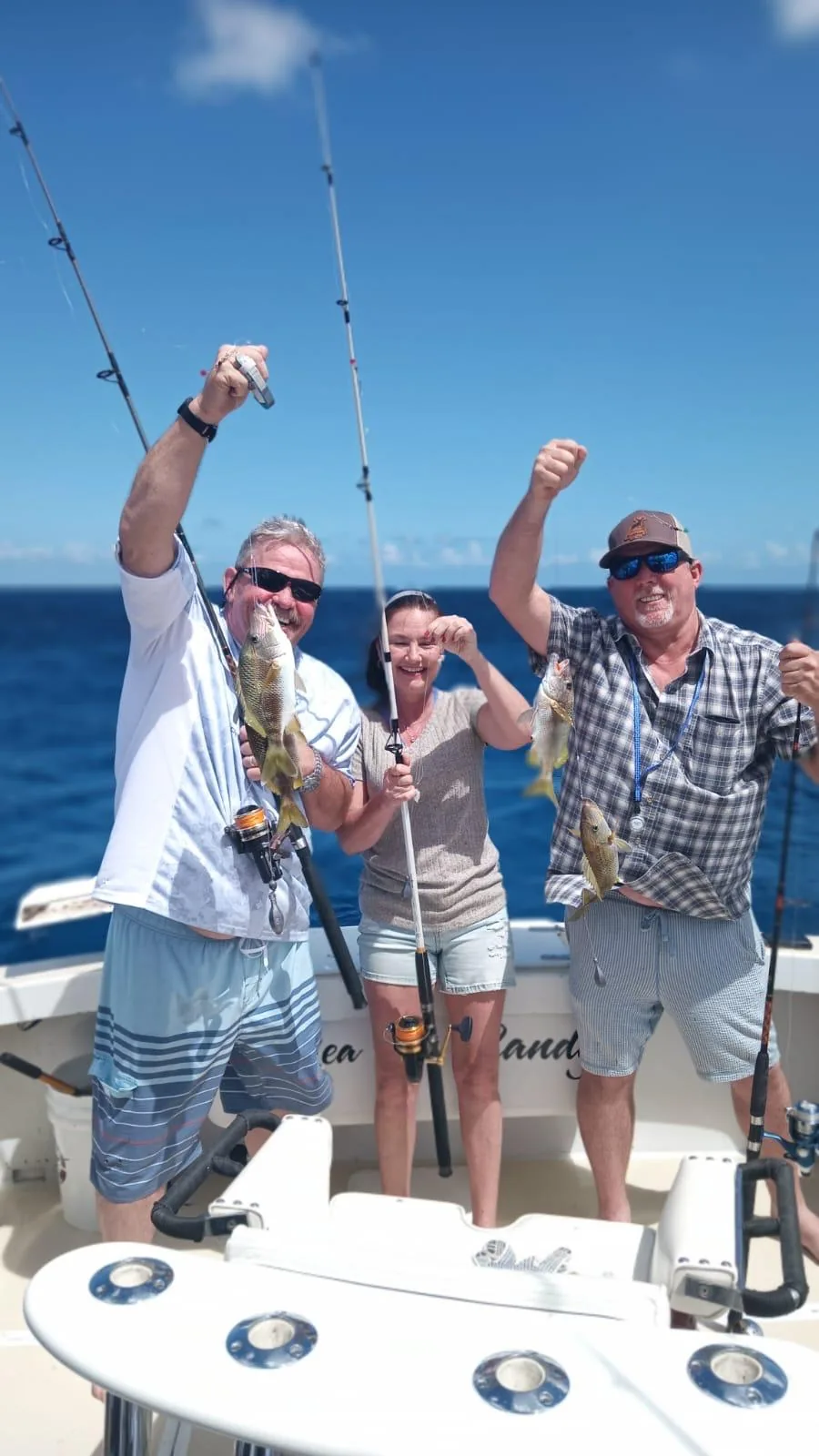 Bottom fishing at anchor with light tackle, Cozumel