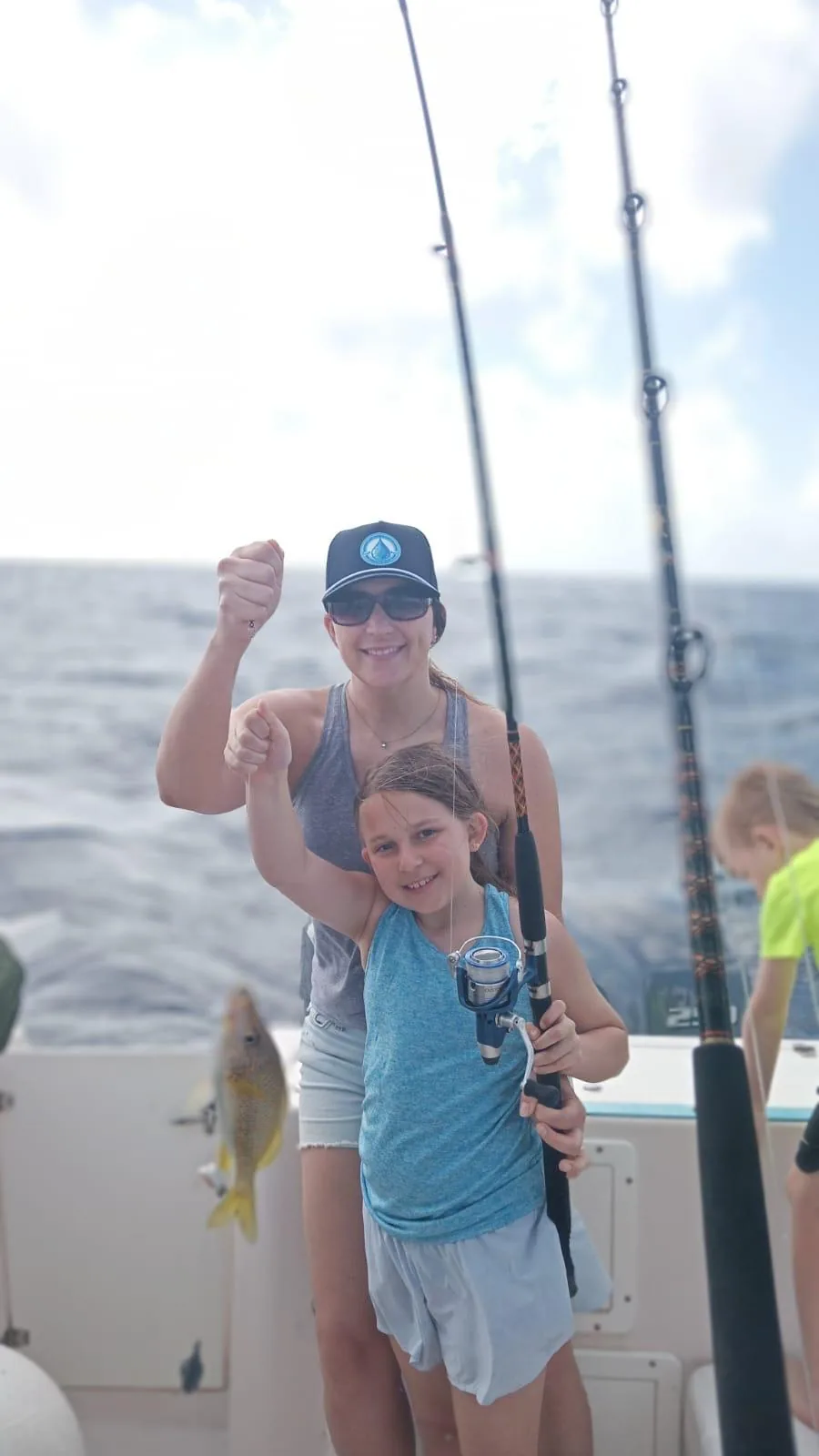 Bottom fishing at anchor with light tackle, Cozumel