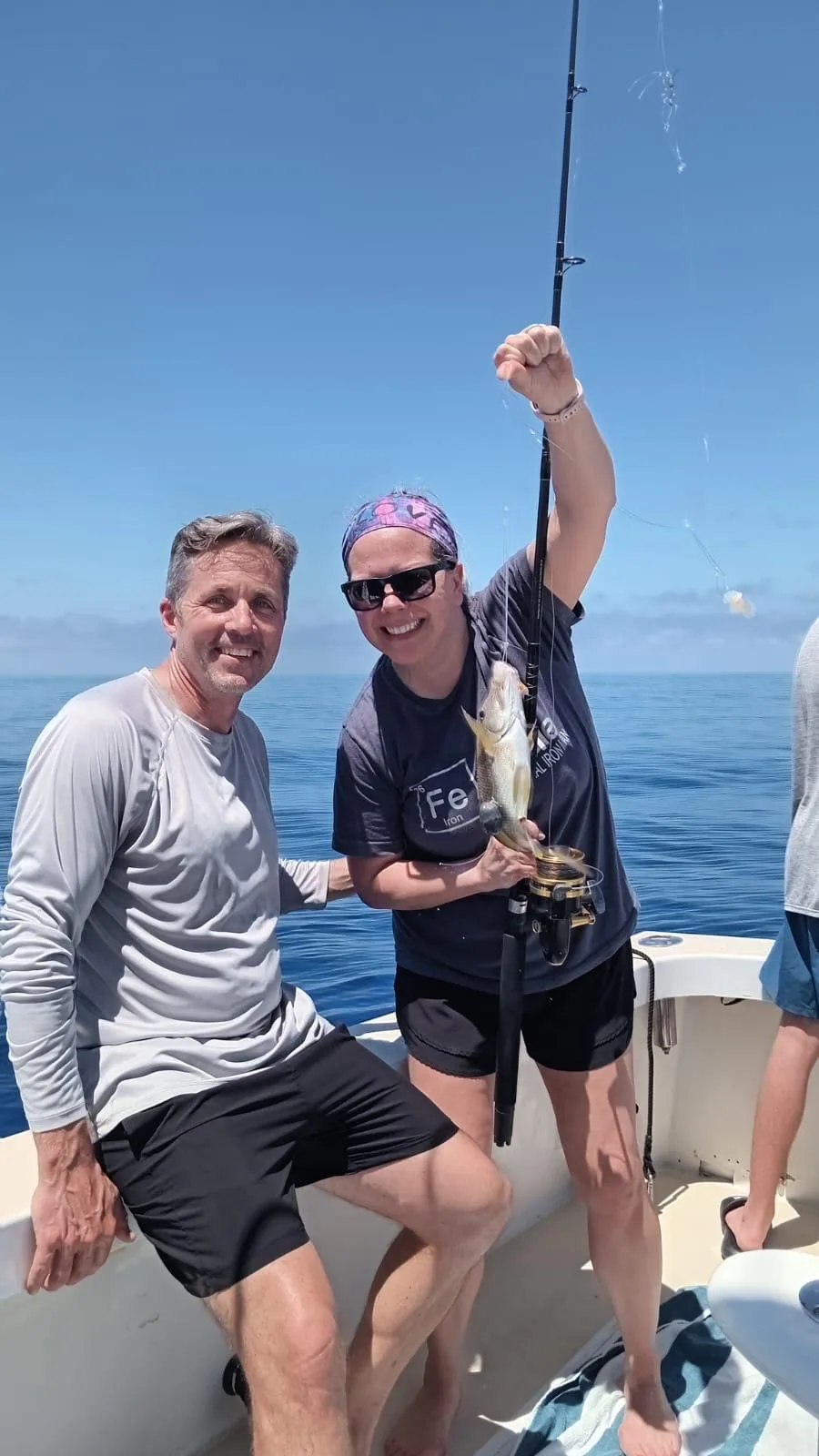 Bottom fishing at anchor with light tackle, Cozumel