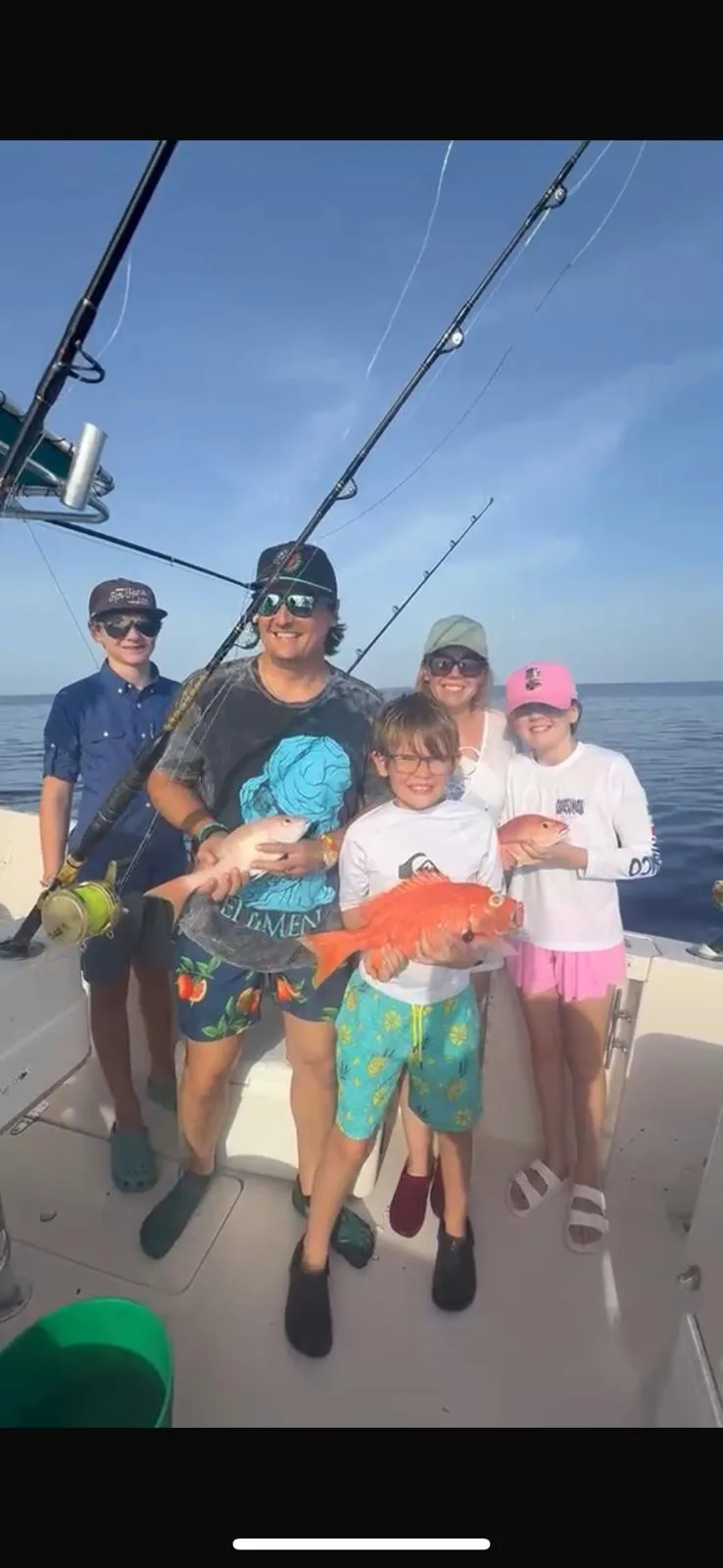Bottom fishing at anchor with light tackle, Cozumel